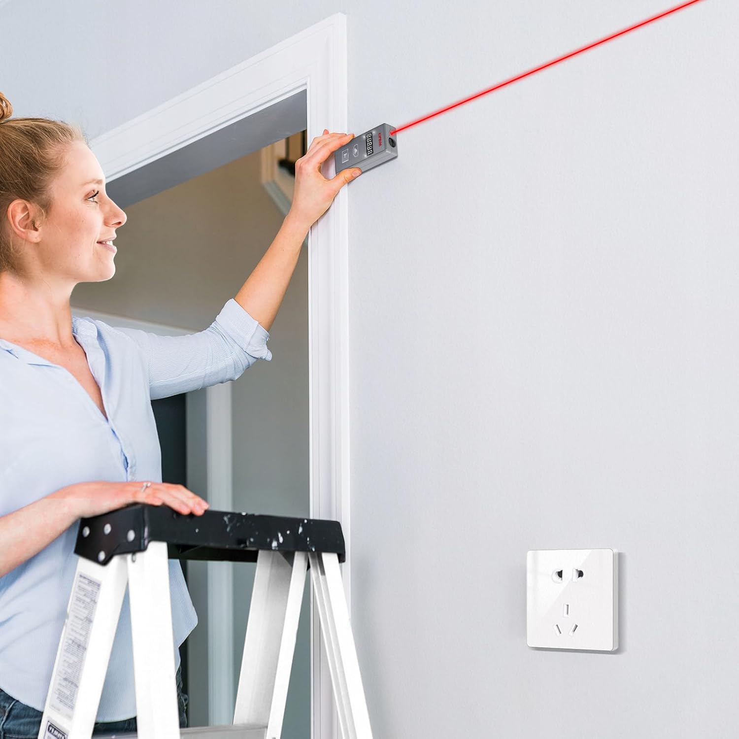 Kiprim® Laser-Entfernungsmesser 70 m LD70M mit Einheitenwechsel m/ft und variablem Referenzpunkt