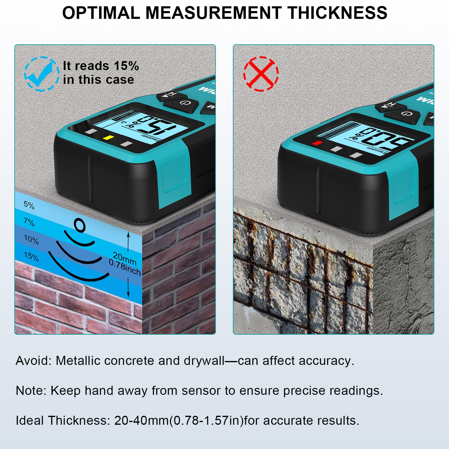 Kiprim Feuchtigkeitsmesser Pinless WM01