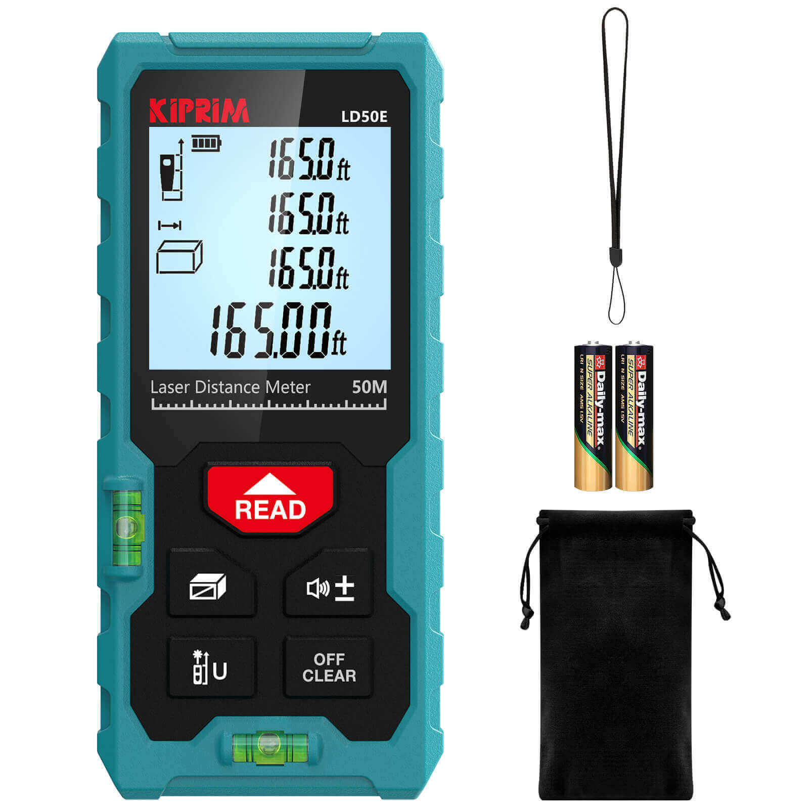 Kiprim LD50E Laser Distance Measure 165ft 50M Measure - Kiprim