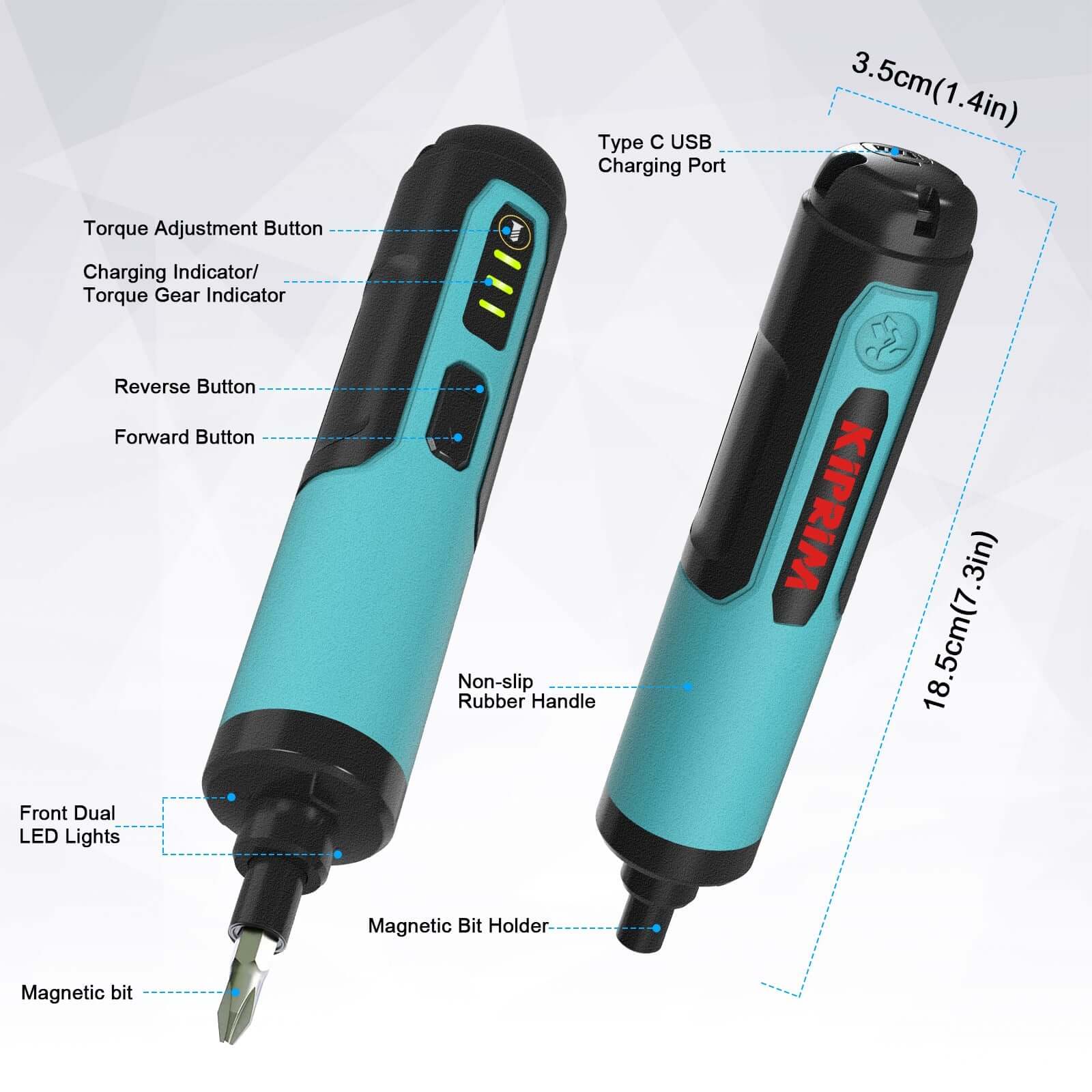 Kiprim  ES2 Electric Screwdriver 4V Torque Cordless Screwdriver Gun Kiprim