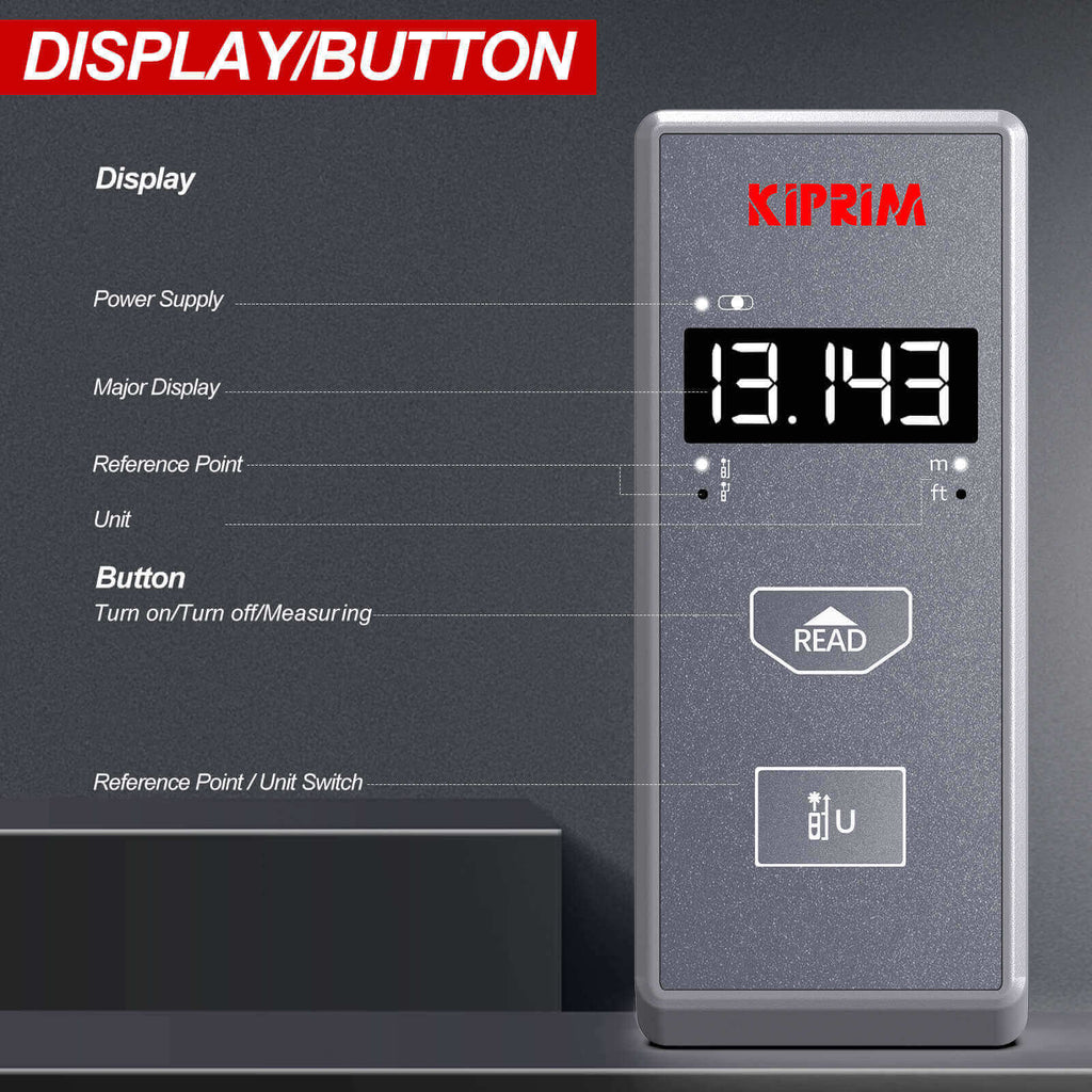 Kiprim LD70M Laser Distance Meter 229 ft Measure 70m - Kiprim