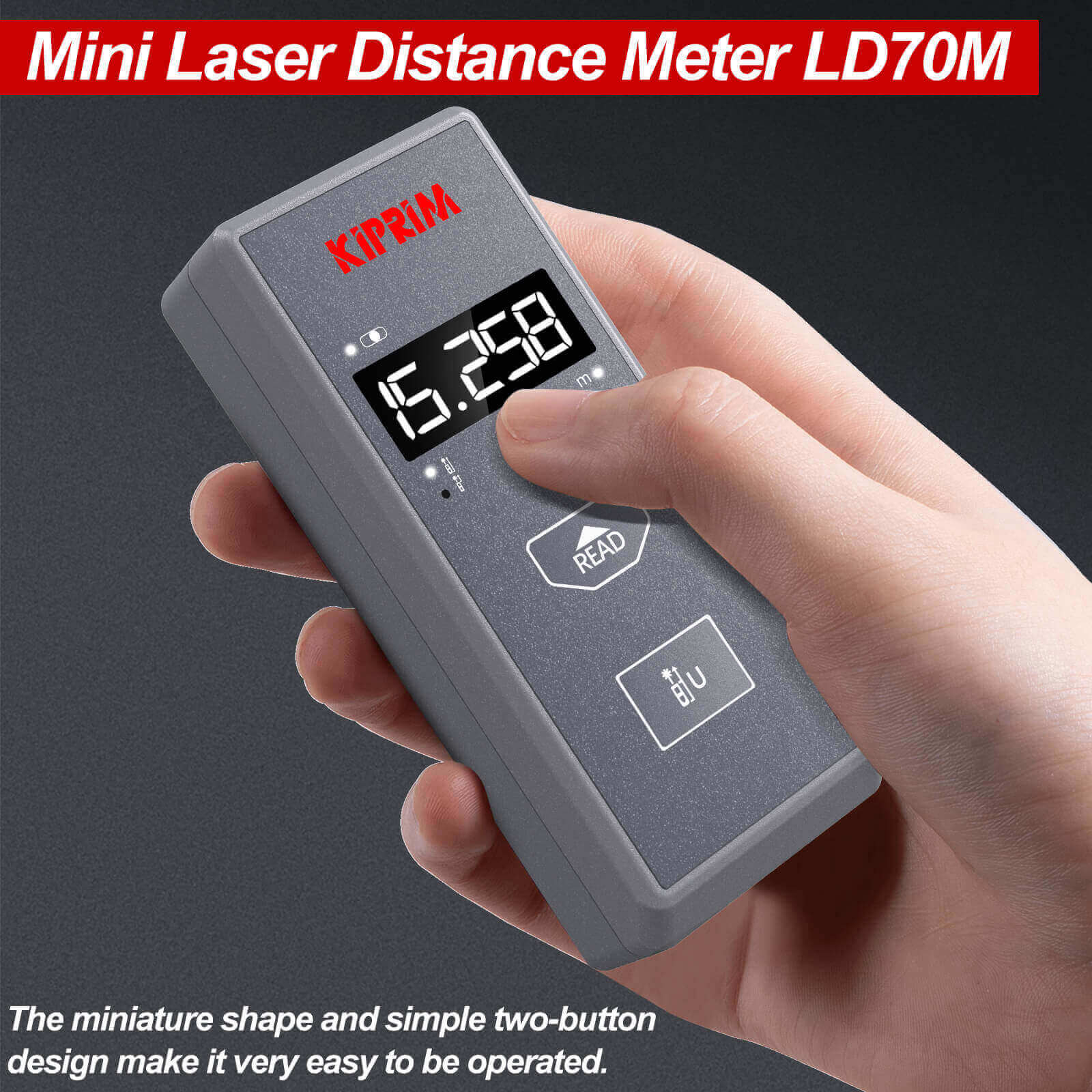 Kiprim LD70M Laser Distance Meter 229 ft Measure 70m - Kiprim