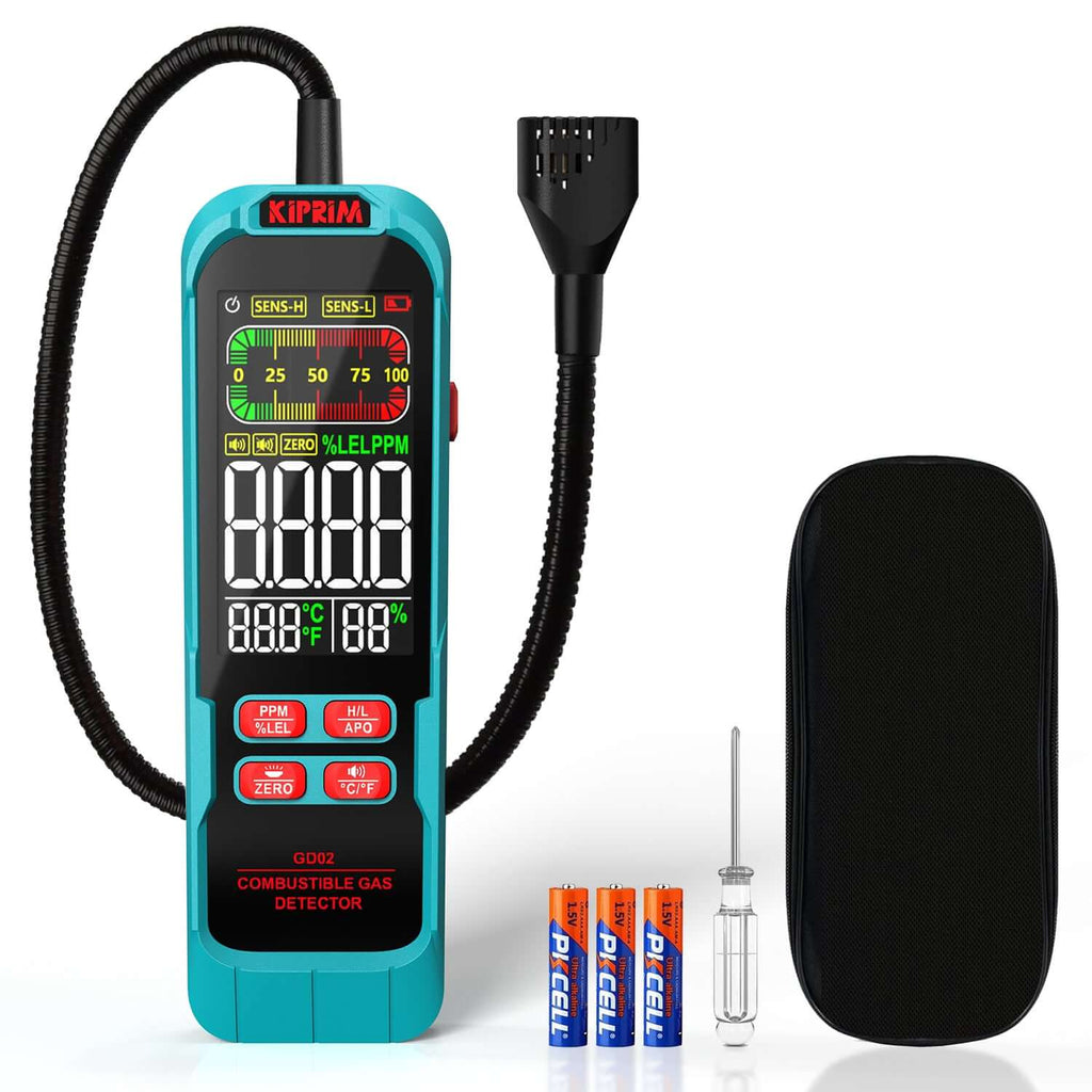 Kiprim GD02 Gas Leak Detector with Extended 15.7in Gooseneck - Kiprim