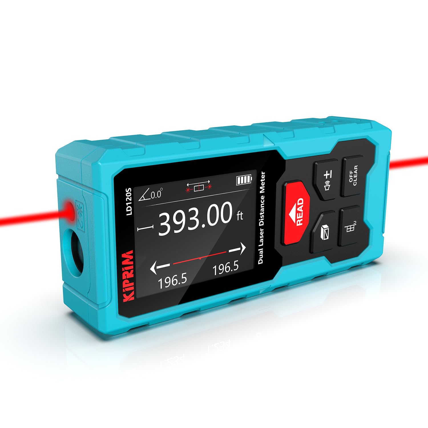 Kiprim® LD120S Laser-Entfernungsmesser 120 m mit digitalem Niveau, präziser Messung &amp; Pythagoras-Funktion