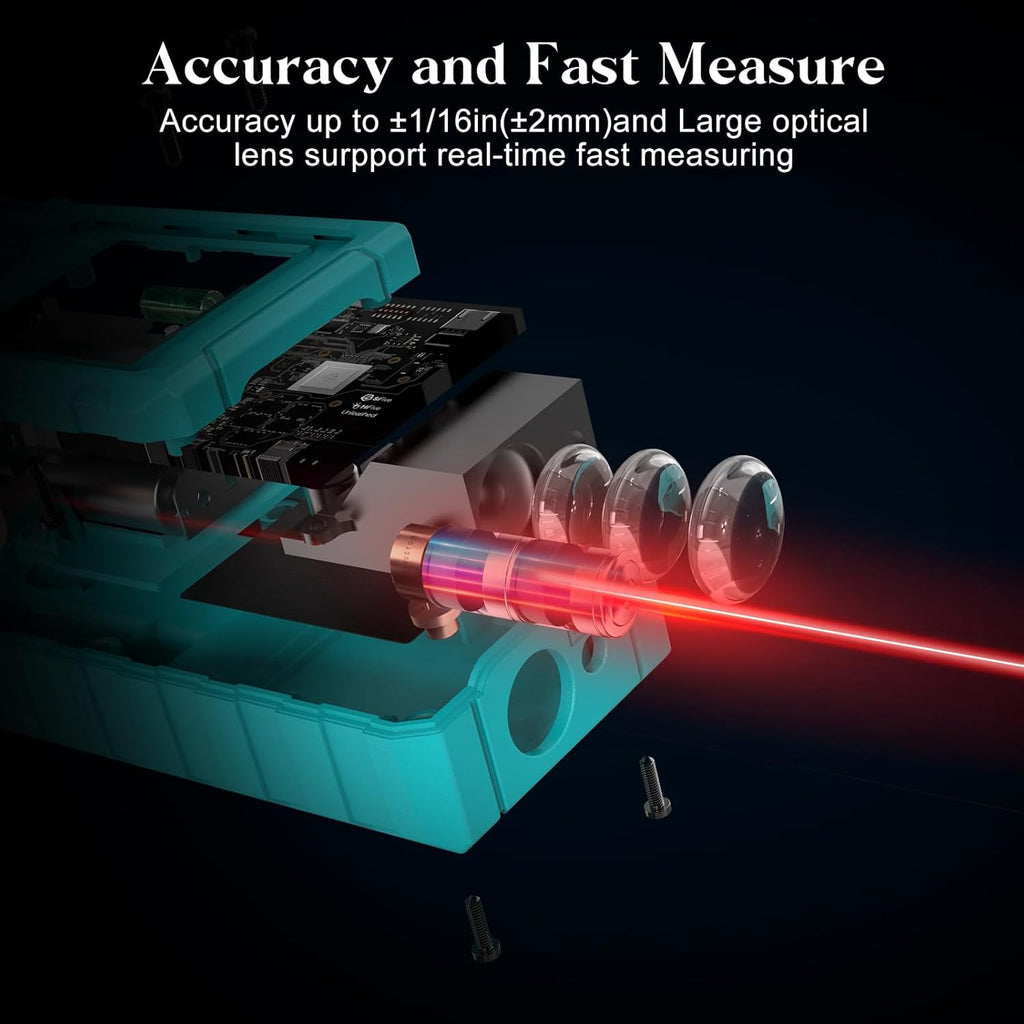 Kiprim® Laser-Entfernungsmesser 70 m LD70E mit 2 Wasserwaagen, Länge, Fläche &amp; Volumenmessung