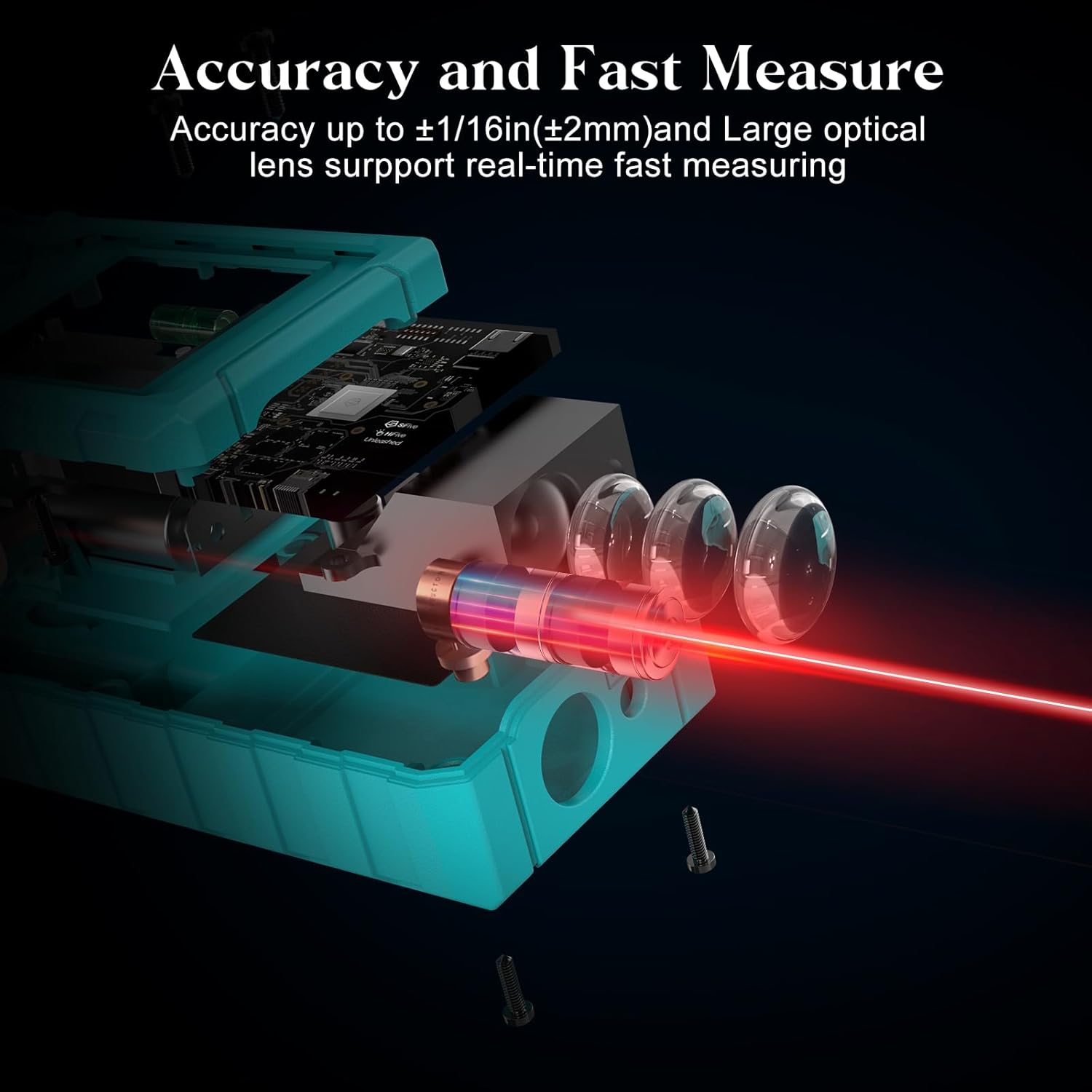 Kiprim® Laser-Entfernungsmesser 70 m LD70E mit 2 Wasserwaagen, Länge, Fläche &amp; Volumenmessung