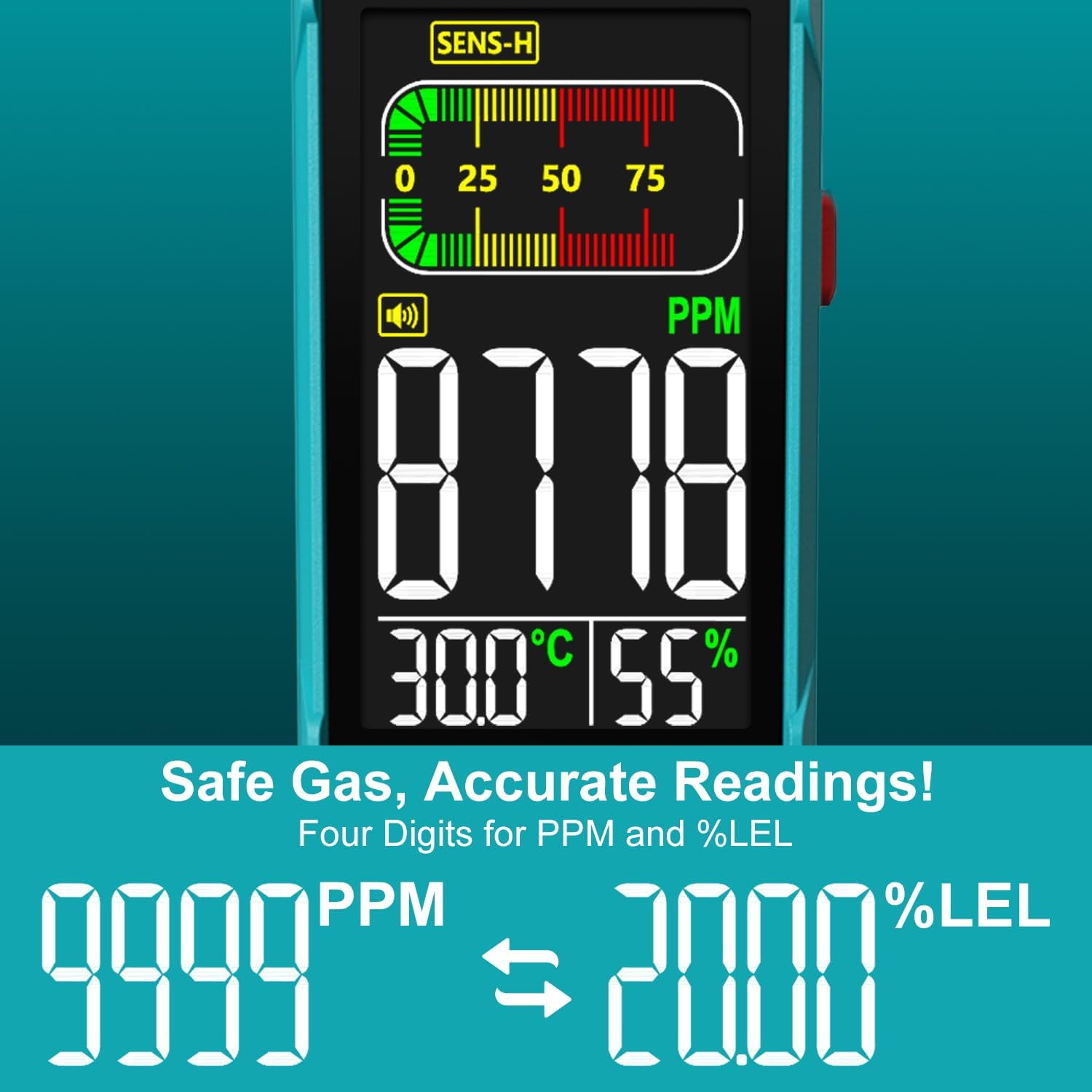Kiprim® GD02 Gasmelder mit 40 cm Schwanenhals, Echtzeit-Gaskonzentration, akustischer &amp; visueller Alarm