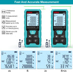 Kiprim Green Laser Distance Meter, 328ft Measuring Tool with USB Type-C Rechargeable Battery, ±1/16" Accuracy, Electronic Level, 10 Modes, Class II Laser, Reflector Plate LD100
