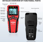 Kiprim WM11 Pinless Moisture Meter for Wood, Walls, Masonry – Accurate Non-Destructive Testing with Audible and Visual Alarm,4 Modes, Data Hold, and Mute Function