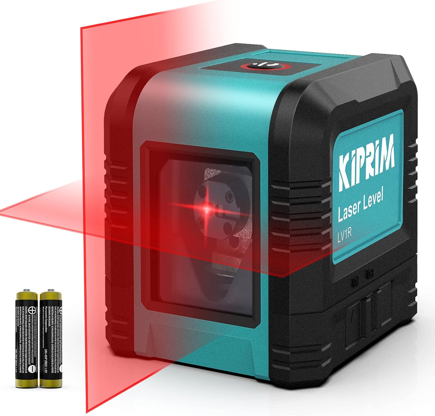 Kiprim® Kreuzlinienlaser selbstnivellierend mit rotem Strahl für Bau &amp; Heimwerken inkl. Tasche &amp; Batterien