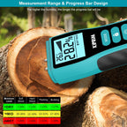 Kiprim Pin-Type Moisture Meter for Wood, Wall, Packing, Building – Digital Moisture Detector with LCD Display, Temperature (°C/°F), Hold Function, 4 Material Modes, Replacement Pins Included WM02