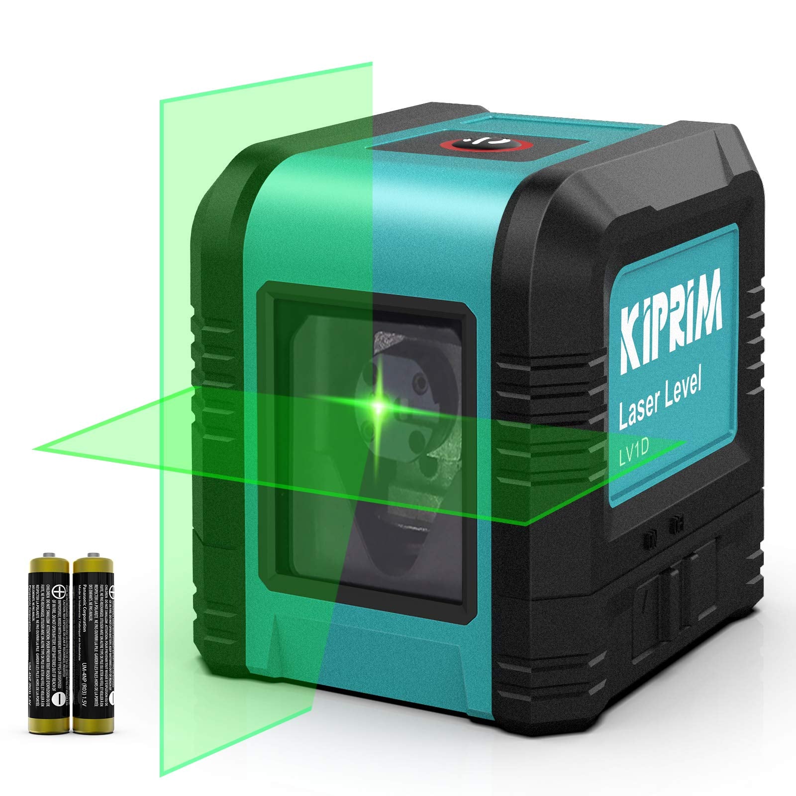 Kiprim® Kreuzlinienlaser selbstnivellierend mit grünem Strahl für Bau &amp; Heimwerken inkl. Tasche &amp; Batterien
