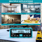 Kiprim DR120 Dual Laser Distance Meter with Bidirectional Laser Emission, Vertical Laser Marking Line, and Electronic Level, Measures in Meters, Feet, and Inches, 393ft/120m Range Rangefinder