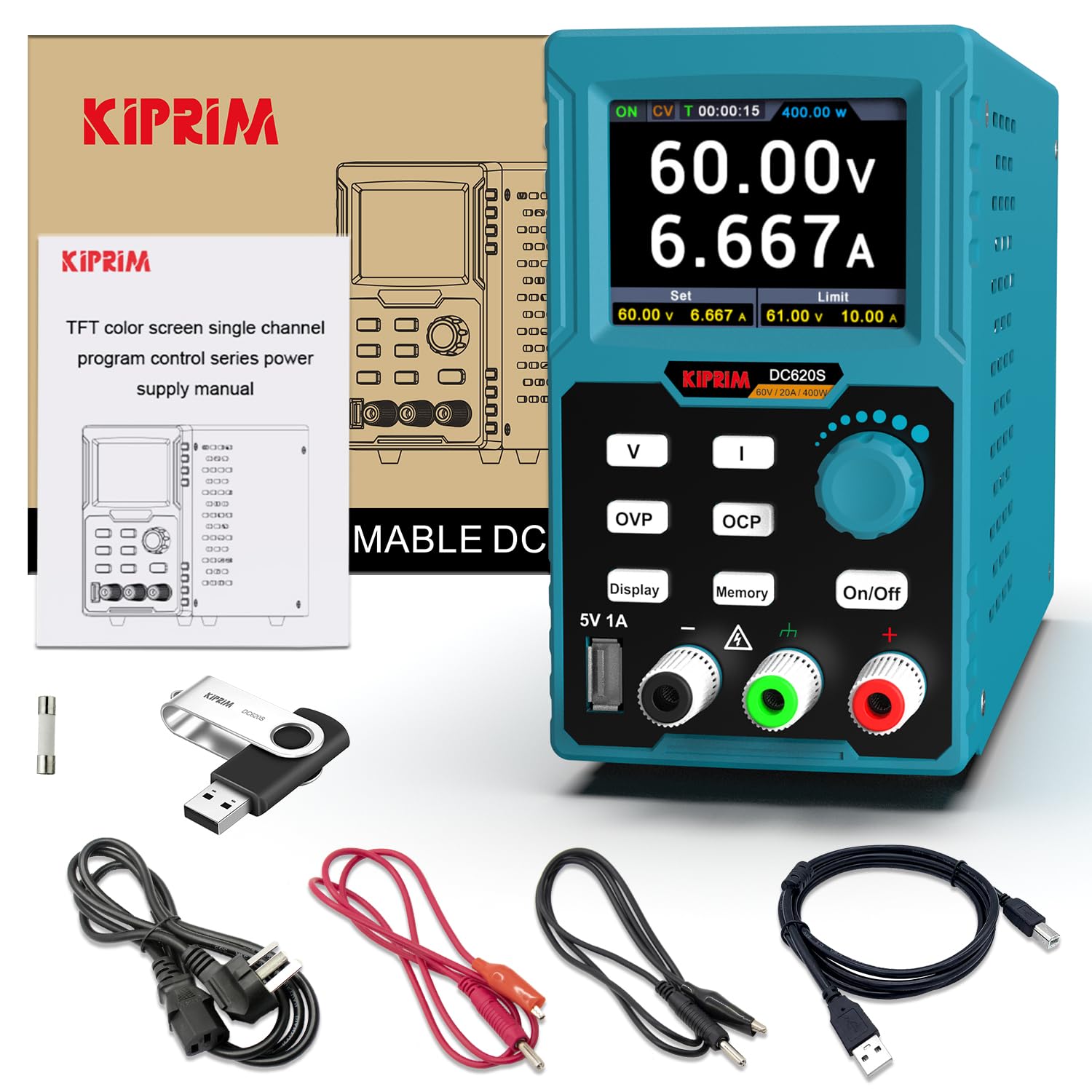 Kiprim DC620S 400W DC Power Supply (0-60 V 0-20 A) Kiprim