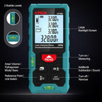 Kiprim laser distance meter 100m with large backlight screen and multiple measurement functions